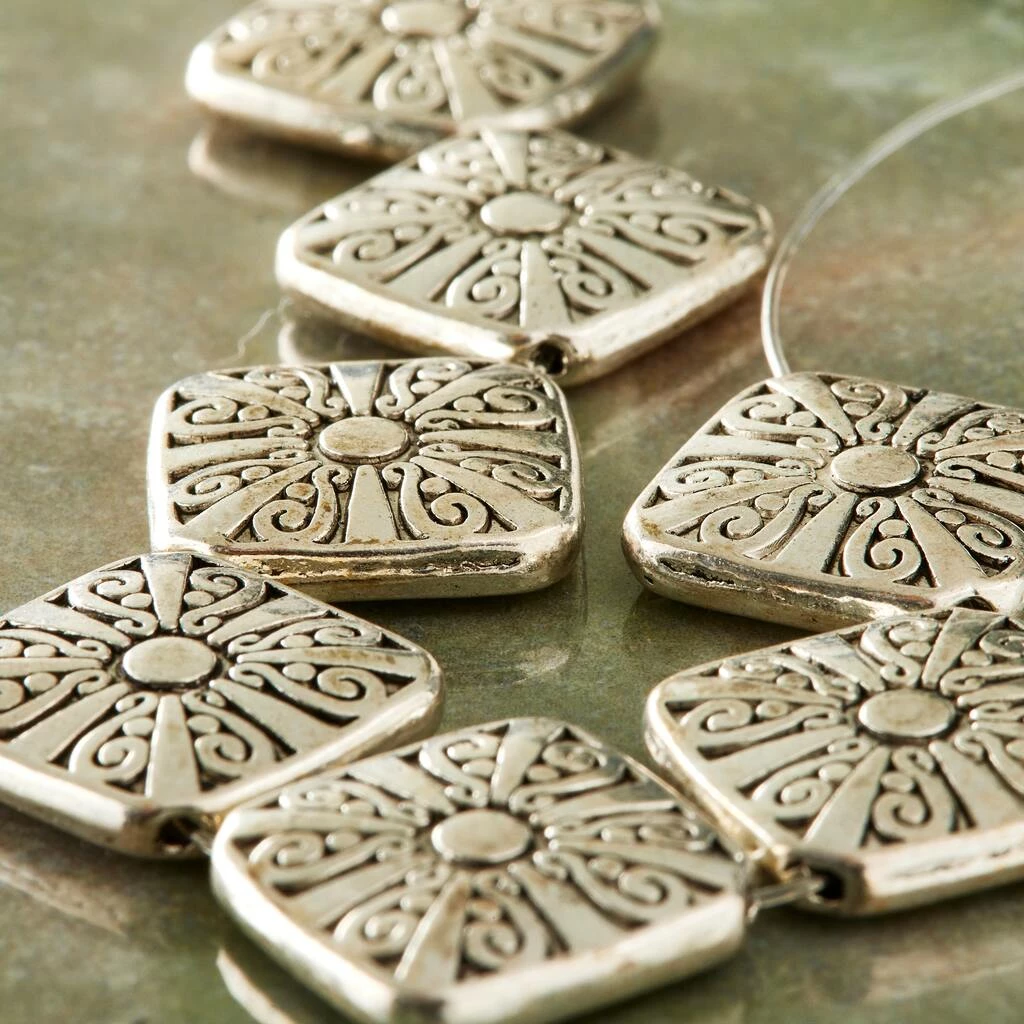 Promo ๐ Discount ๐ 12 Pack: Bead Gallery® Sterling Silver-Plated Diamond Beads, 16mm ๐ ๐งจ 4 Promo ๐ Discount ๐ 12 Pack: Bead Gallery® Sterling Silver-Plated Diamond Beads, 16mm ๐ ๐งจ - Image 2