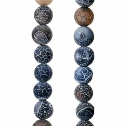 Best Pirce ✨ Buy 👍 12 Pack: Bead Gallery® Black Crackled Agate Round Beads, 8mm ✔️ 🔔