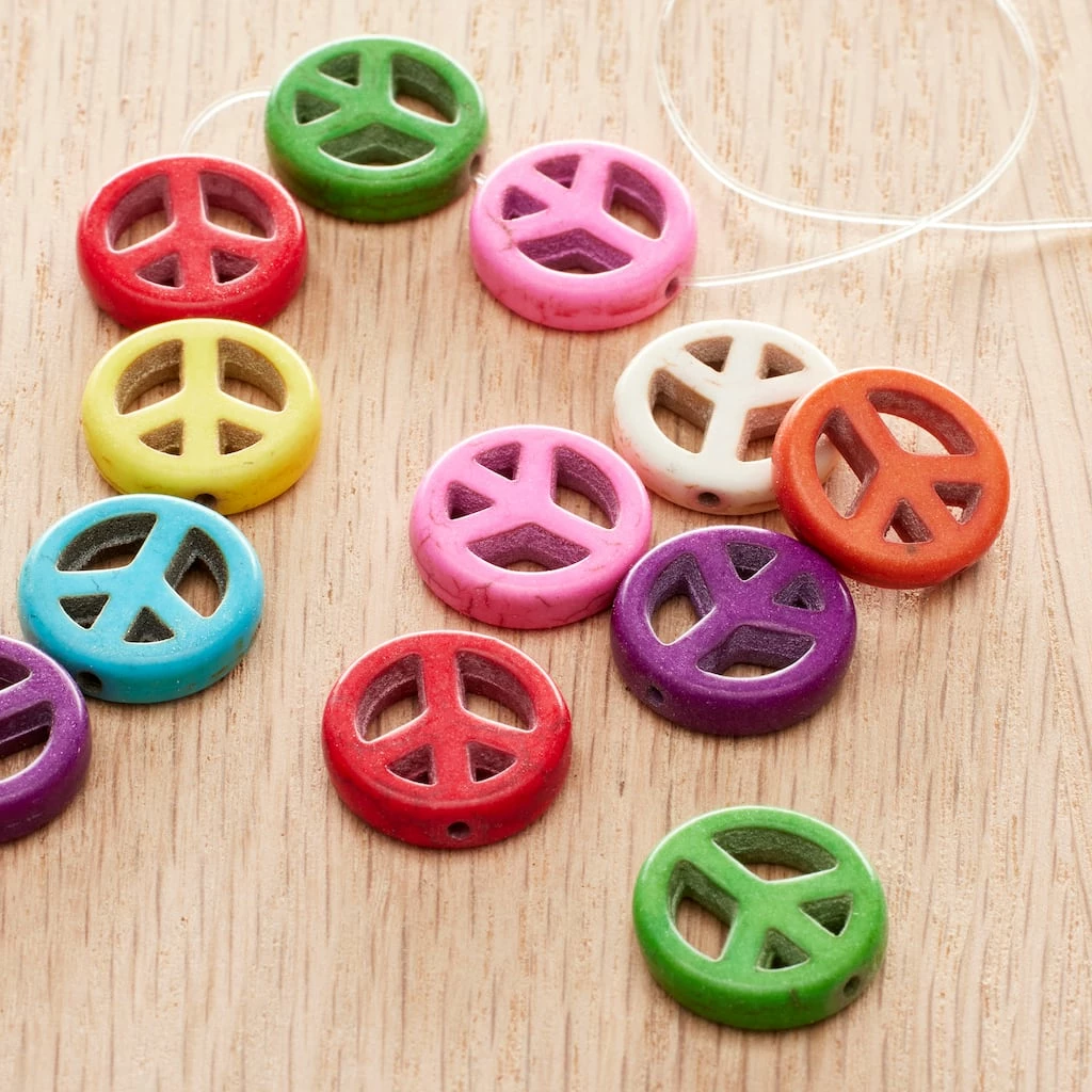 Cheap ๐ฅฐ Brand new ๐ 12 Pack: Bead Gallery® Multicolor Dyed Reconstituted Stone Peace Sign Beads, 15mm โค๏ธ โ 4 Cheap ๐ฅฐ Brand new ๐ 12 Pack: Bead Gallery® Multicolor Dyed Reconstituted Stone Peace Sign Beads, 15mm โค๏ธ โ - Image 2