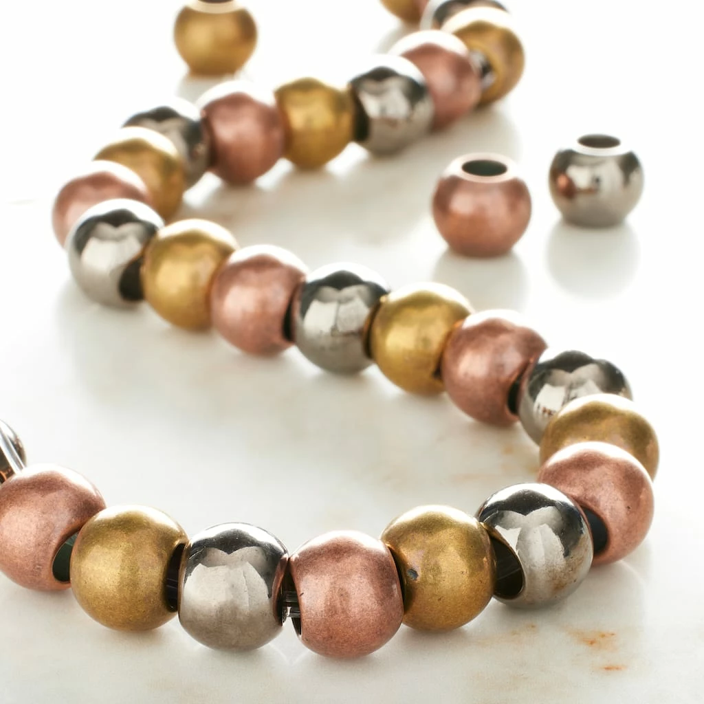 Budget ๐ Promo โค๏ธ 12 Pack: Bead Gallery® Metallic Large Hole Acrylic Round Beads, 11mm โค๏ธ โ๏ธ 4 Budget ๐ Promo โค๏ธ 12 Pack: Bead Gallery® Metallic Large Hole Acrylic Round Beads, 11mm โค๏ธ โ๏ธ - Image 2