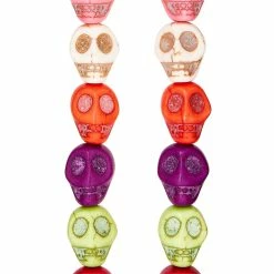 Flash Sale 🧨 Promo 😉 12 Pack: Bead Gallery® Multicolor Howlite Skull Beads, 12mm 😍 ⌛