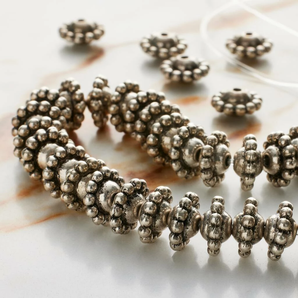 Deals ๐ Best deal ๐ฏ 12 Pack: Bead Gallery® Silver Plated Bumpy Metal Rondelle Beads, 10mm โ ๐งจ 4 Deals ๐ Best deal ๐ฏ 12 Pack: Bead Gallery® Silver Plated Bumpy Metal Rondelle Beads, 10mm โ ๐งจ - Image 2
