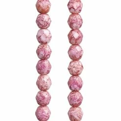 Promo 😀 Coupon 👍 12 Pack: Bead Gallery® Pink Czech Glass Faceted Round Beads, 6mm 🎁 🤩