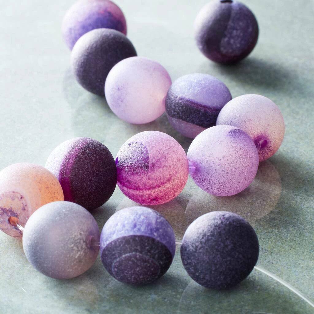 Flash Sale 😍 Outlet 💯 12 Pack: Bead Gallery® Purple & Natural Marbleized Agate Stone Round Beads, 12mm 😉 😍 4 Flash Sale 😍 Outlet 💯 12 Pack: Bead Gallery® Purple & Natural Marbleized Agate Stone Round Beads, 12mm 😉 😍 - Image 2