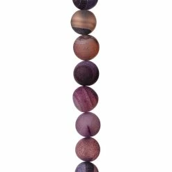 Flash Sale 😍 Outlet 💯 12 Pack: Bead Gallery® Purple & Natural Marbleized Agate Stone Round Beads, 12mm 😉 😍