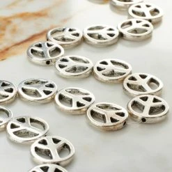 Budget ✔️ Wholesale ✔️ 12 Pack: Bead Gallery® Silver Metal Peace Beads, 13mm 👍 😉 -Bead Gallery Shop MP322380 20