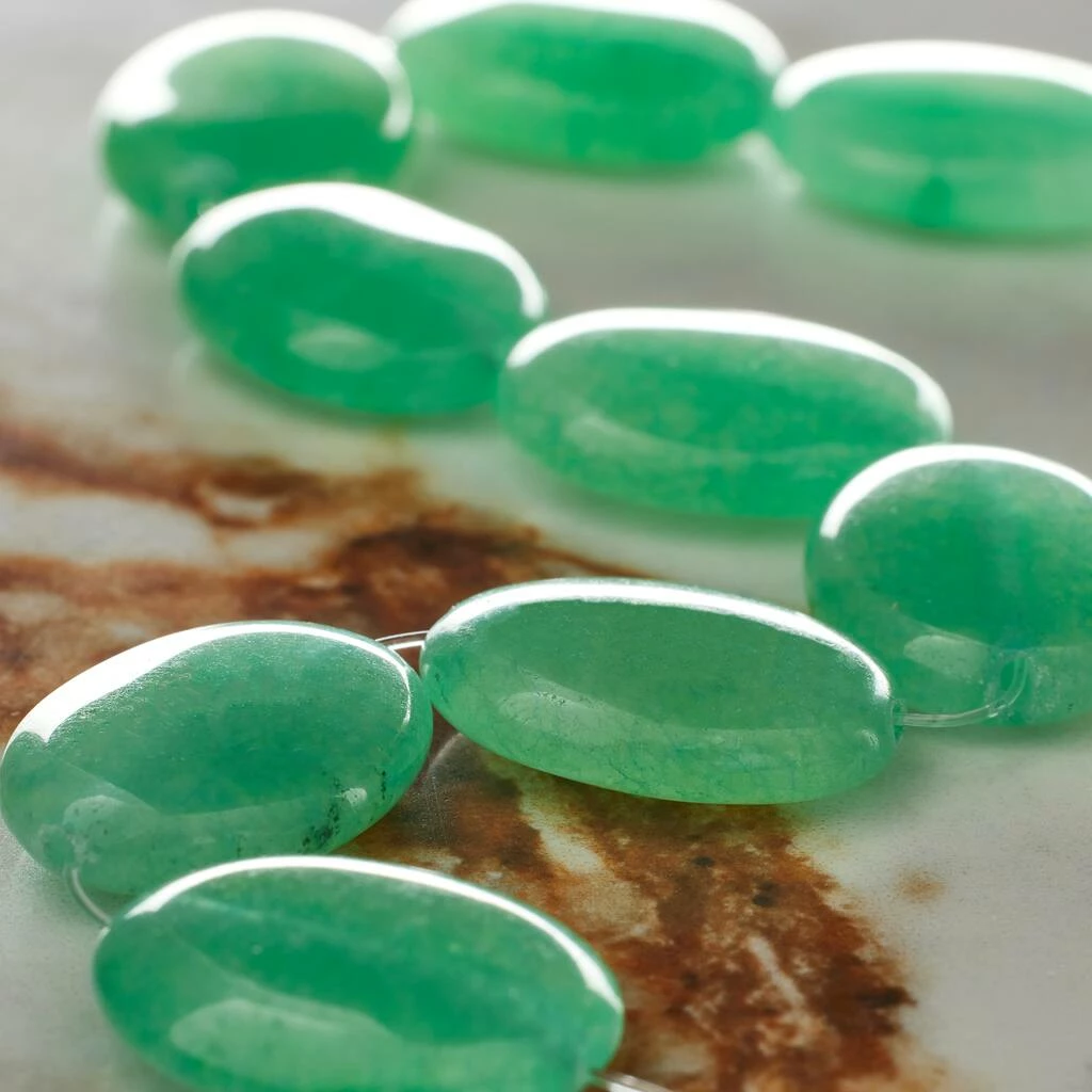 Cheap ๐ Wholesale ๐ 12 Pack: Bead Gallery® Green Oval Quartzite Beads, 20mm ๐ ๐ 4 Cheap ๐ Wholesale ๐ 12 Pack: Bead Gallery® Green Oval Quartzite Beads, 20mm ๐ ๐ - Image 2