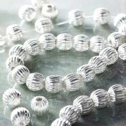 Discount ๐ Outlet ๐ 12 Pack: Bead Gallery® Silver Plated Metal Round Barrel Beads, 6mm โค๏ธ ๐