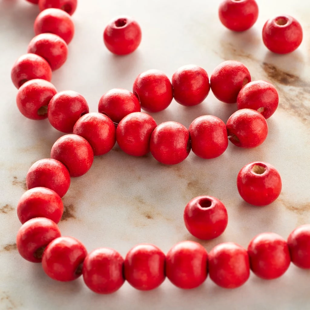 Promo 🔥 Brand new 🥰 12 Pack: Bead Gallery® Red Wood Round Beads, 8mm 😍 💯 4 Promo 🔥 Brand new 🥰 12 Pack: Bead Gallery® Red Wood Round Beads, 8mm 😍 💯 - Image 2