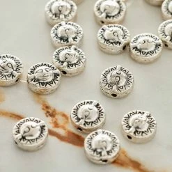 Best Sale ๐งจ Flash Sale ๐ 12 Pack: Bead Gallery® Silver Metal Sun & Moon Beads, 8mm ๐ ๐