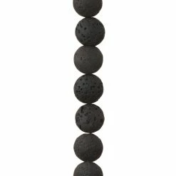 Brand new ⌛ Budget 👍 12 Pack: Bead Gallery® Black Lava Stone Lentil Beads, 12mm ❤️ 🔔 -Bead Gallery Shop MP471733 31