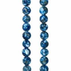 Promo 😀 Brand new 🔔 12 Pack: Bead Gallery® Blue Reconstituted Shell Round Beads, 6mm 🛒 💯