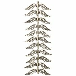 Outlet 🌟 Hot Sale 😍 12 Pack: Bead Gallery® Silver Metal Large Wing Beads, 42mm 👏 ✔️ -Bead Gallery Shop MP471833 30