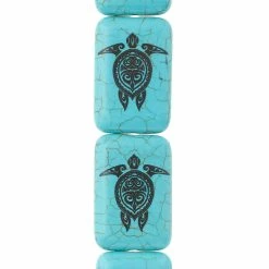 Buy 😍 Outlet 🎉 12 Pack: Bead Gallery® Turquoise Reconstituted Stone Turtle Print Rectangle Beads, 30mm 👍 👏 -Bead Gallery Shop MP473039 31