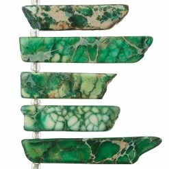 Wholesale ✔️ Top 10 💯 12 Pack: Bead Gallery® Green Dyed Imperial Jasper Stick Beads 😉 😍